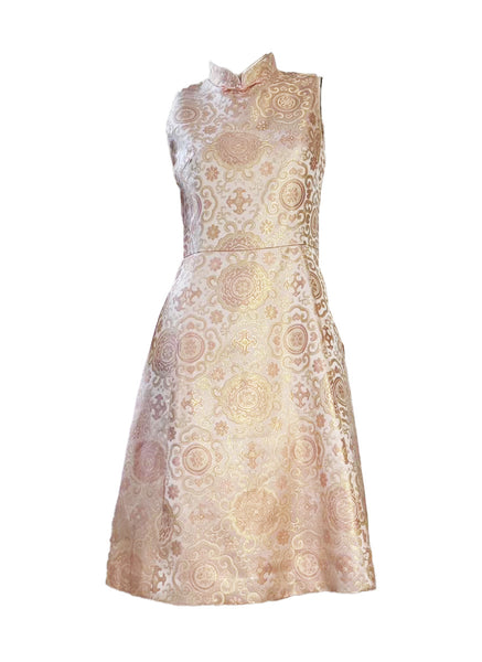 Circular Motifs Floral Cheongsam