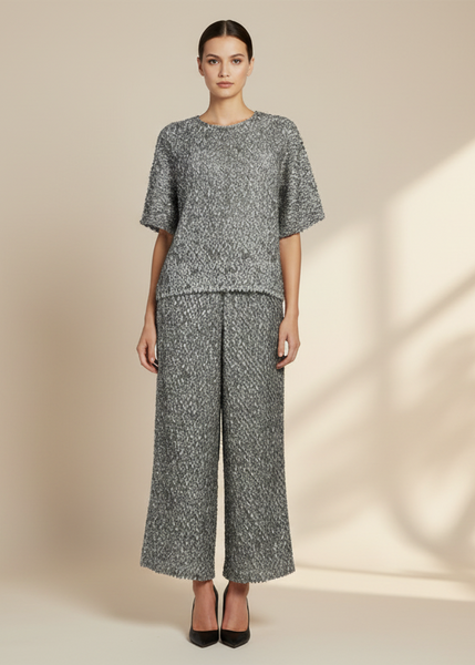 Textured Zigzag Top & Pants Set