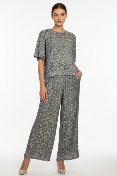 Textured Zigzag Top & Pants Set