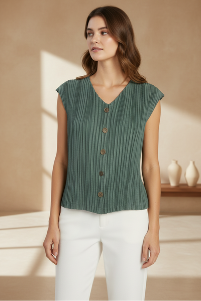 Pleated Vest Top