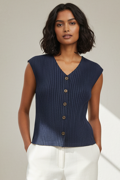 Pleated Vest Top