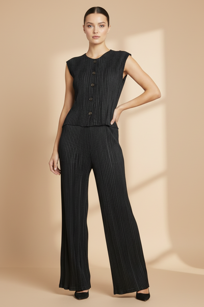 Wide Leg Pleated Pants