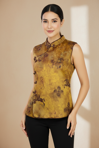 Script & Horses Oriental Silk Top