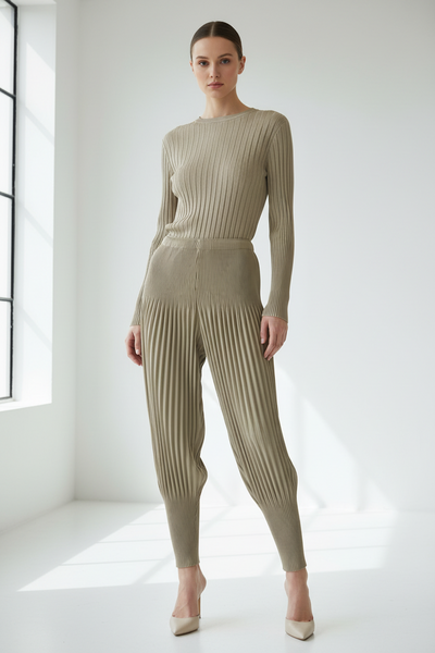 Tapered Pleated Pants