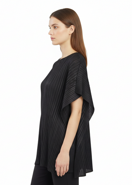 Relaxed Short Sleeve Pleated Top
