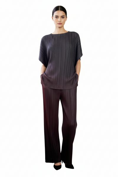 Relaxed Short Sleeve Pleated Top