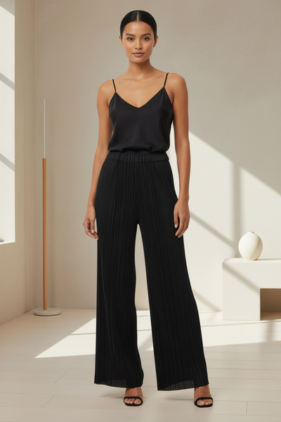 Relaxed Loose Fit Pleated Pants