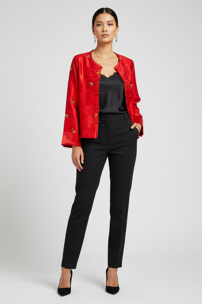 Horse Motifs Cheongsam Style Jacket