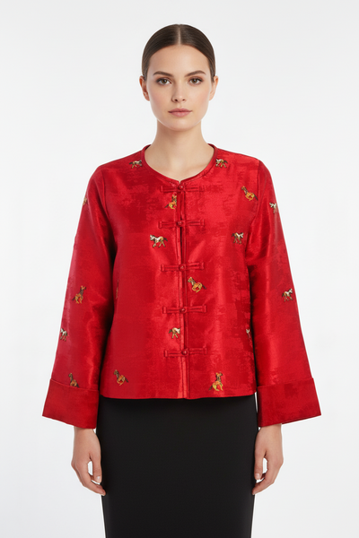 Horse Motifs Cheongsam Style Jacket