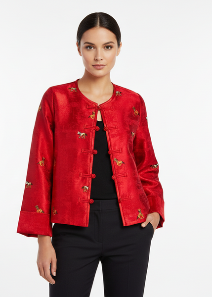 Horse Motifs Cheongsam Style Jacket
