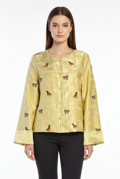 Horse Motifs Cheongsam Style Jacket