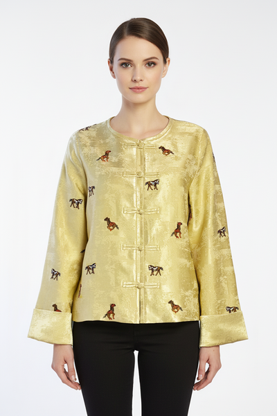 Horse Motifs Cheongsam Style Jacket
