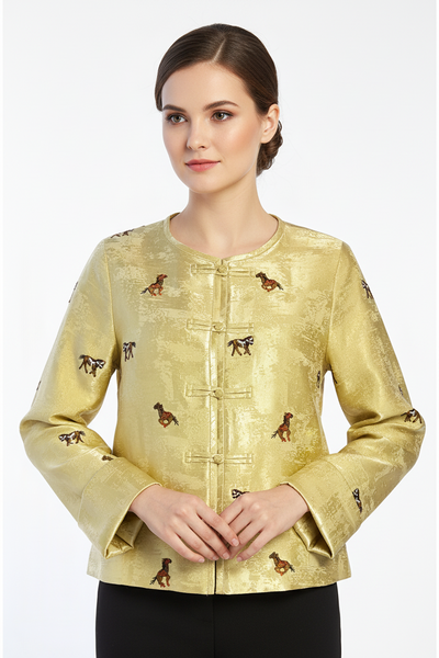 Horse Motifs Cheongsam Style Jacket