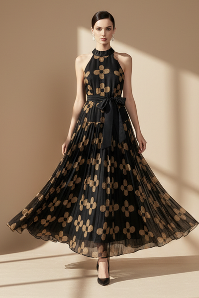 Halter Floral Maxi Dress