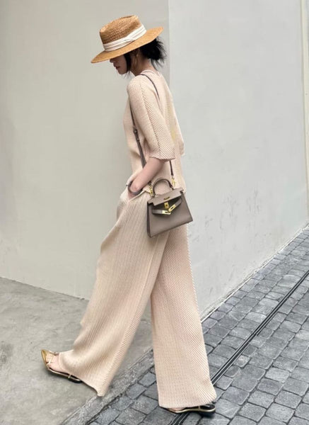 3250084 Pleated Pants *Beige
