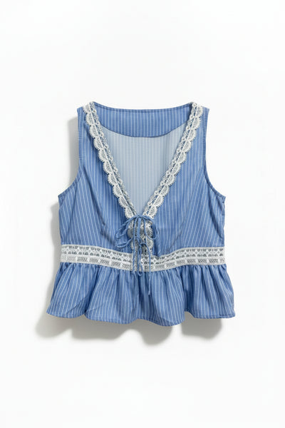 V-neckline Peplum Top