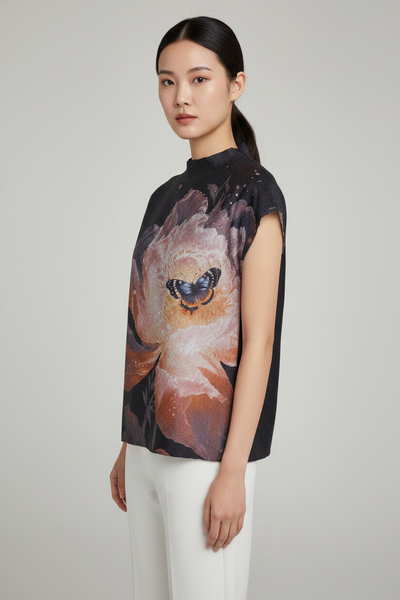 Bold Floral Textured Top