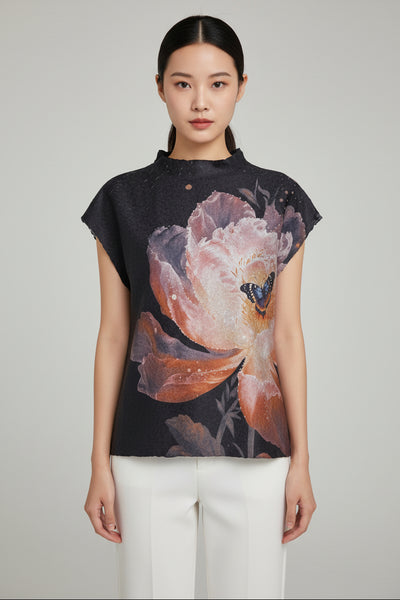 Bold Floral Textured Top