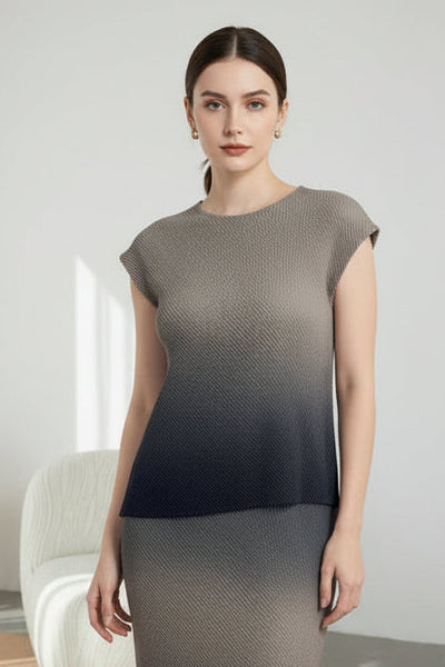 Gradient Pleats Top