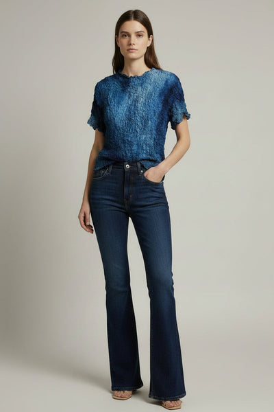 Abstract Patterned Creased Top