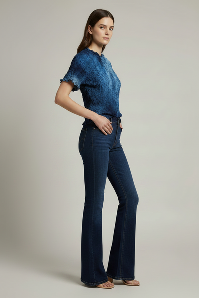 Abstract Patterned Creased Top