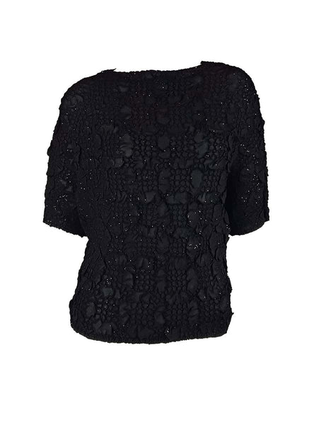 3250001 Printed Pleats Top *Black