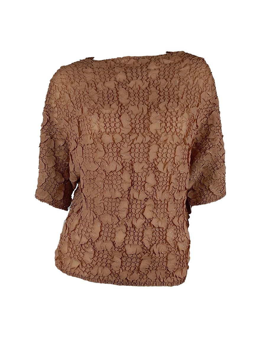 3250001 Printed Pleats Top *Preorder