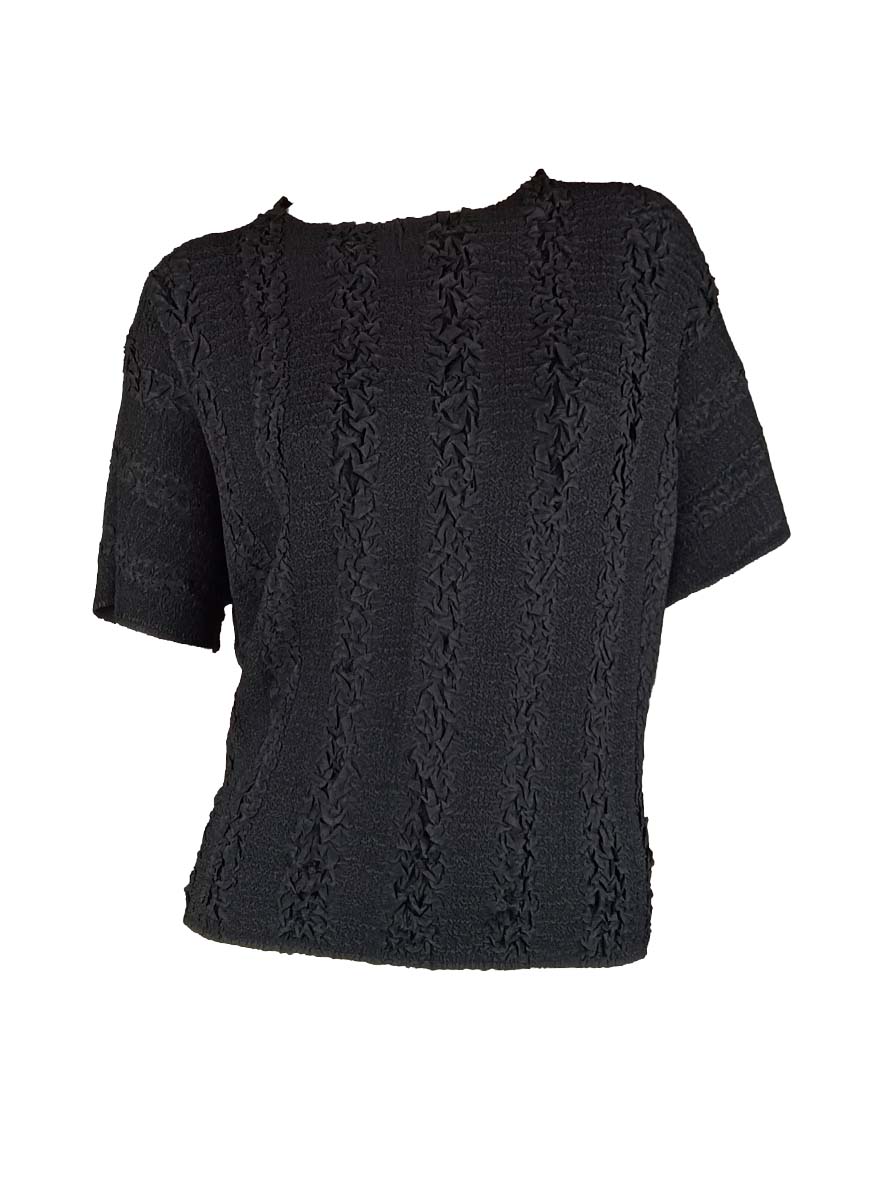3250002 Embossed Pleats Top *Preorder