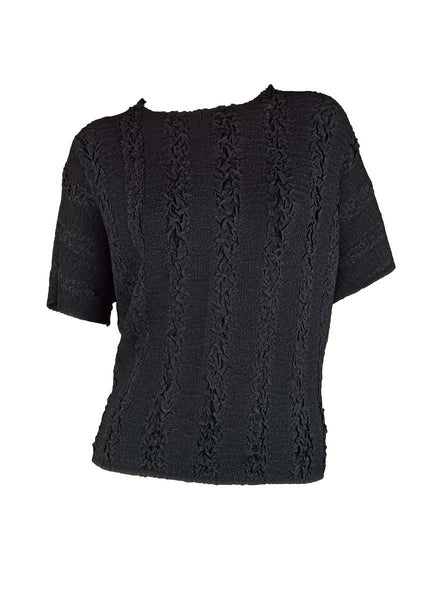 3250002 Embossed Pleats Top *Preorder
