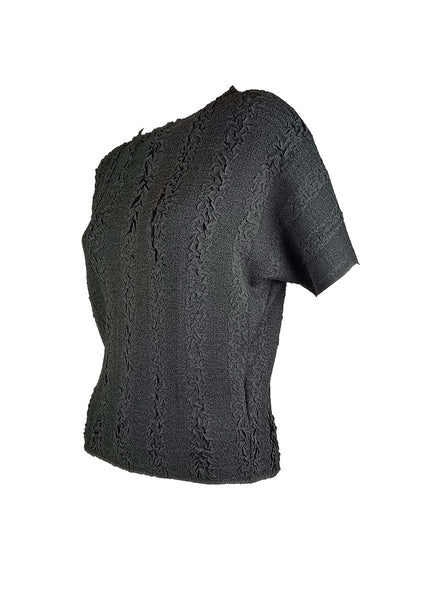 3250002 Embossed Pleats Top *Preorder