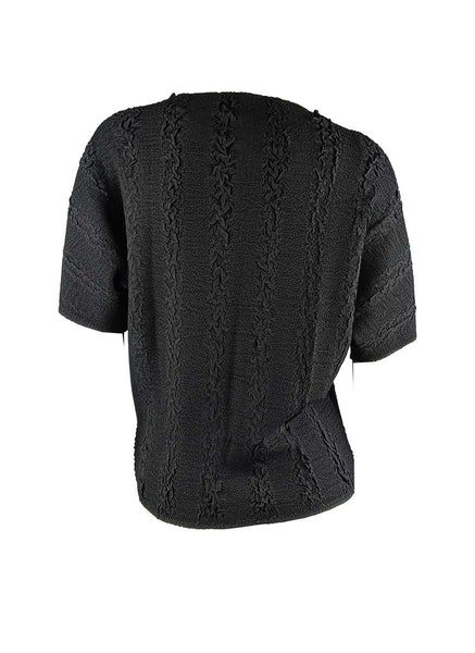 3250002 Embossed Pleats Top *Preorder