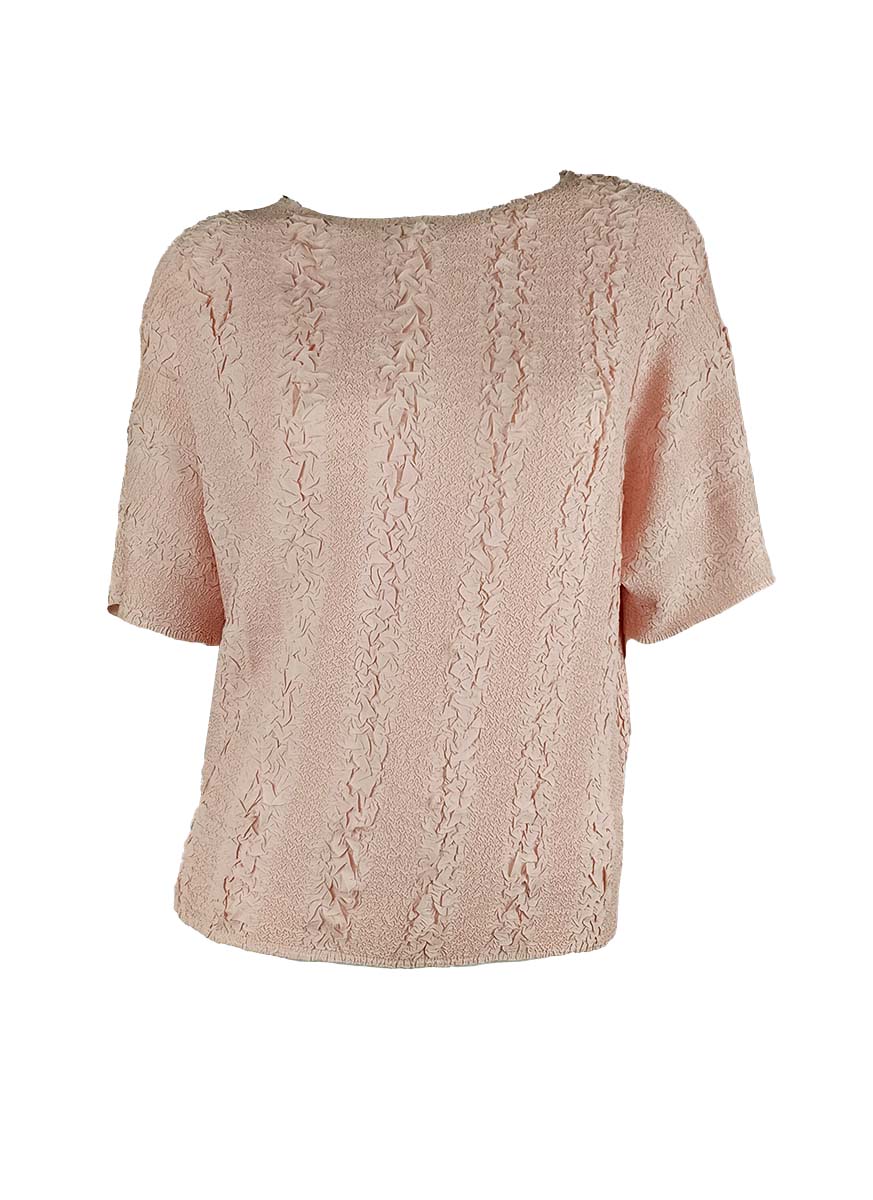 3250002 Embossed Pleats Top *Preorder