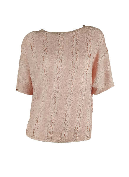 3250002 Embossed Pleats Top *Preorder