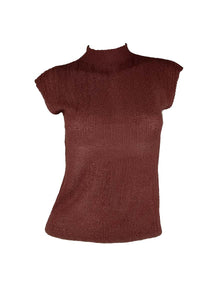 3250003 High Collar Knitted Sleeveless Top *Preorder