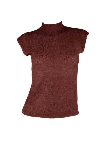 3250003 High Collar Knitted Sleeveless Top *Preorder