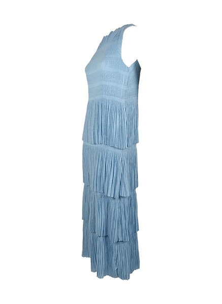 3250018 Tiered Pleated Long Dress