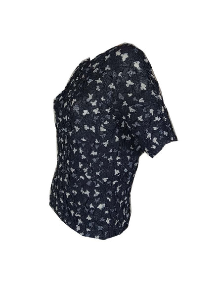 3250024 Leaf Printed Pleats Top *Last Piece
