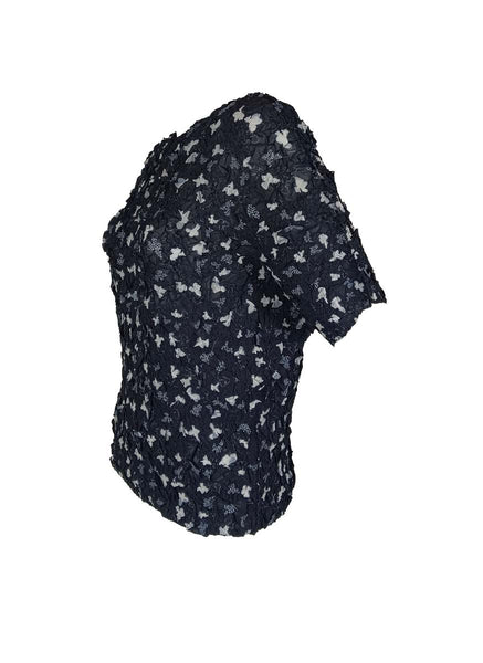 3250024 Leaf Printed Pleats Top *Last Piece