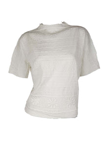 3250025 Round Neck Short Sleeved Pleats Top *Last Piece