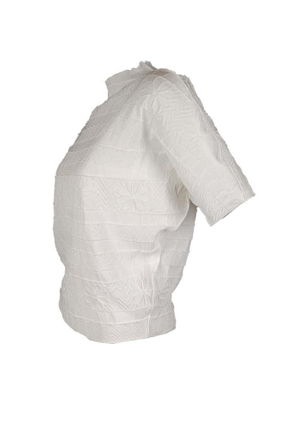 3250025 Round Neck Short Sleeved Pleats Top *Last Piece