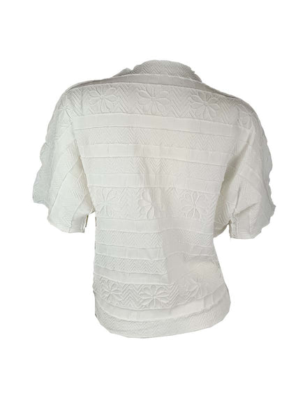 3250025 Round Neck Short Sleeved Pleats Top *Last Piece