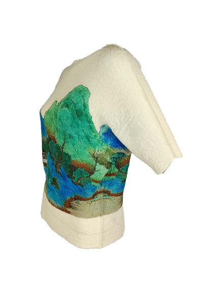 3250026 Short Sleeved Printed Pleats Top *Last Piece