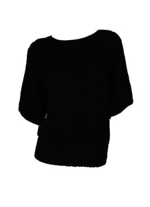 3250027 Round Neck Short Sleeved Pleats Top *Preorder