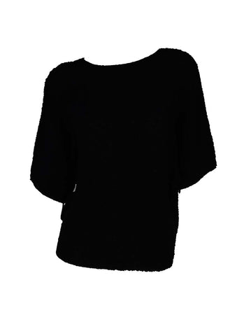 3250027 Round Neck Short Sleeved Pleats Top *Preorder