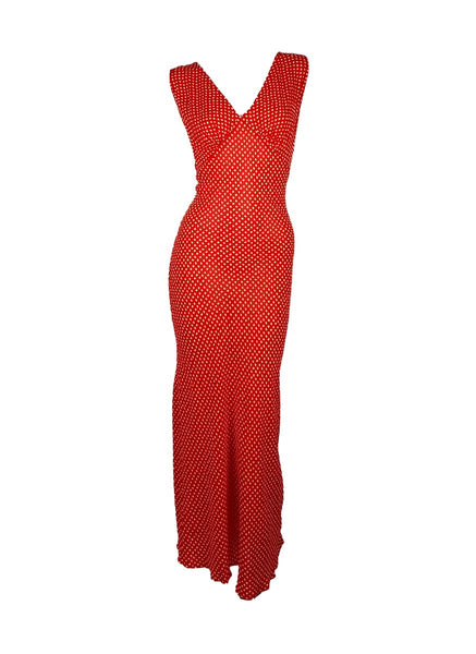 3250037 V-Neckline Polka Dot Dress