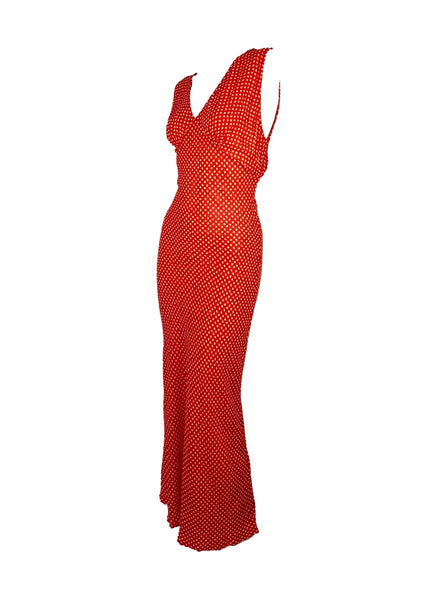 3250037 V-Neckline Polka Dot Dress