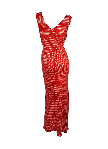 3250037 V-Neckline Polka Dot Dress