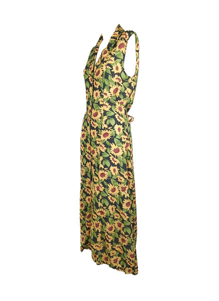 3250038 Sunflower Printed Sleeveless Long Dress