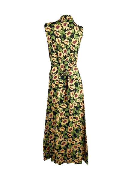 3250038 Sunflower Printed Sleeveless Long Dress