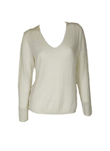 3250044 V-Neck Long Sleeve Knitted Top *Cream